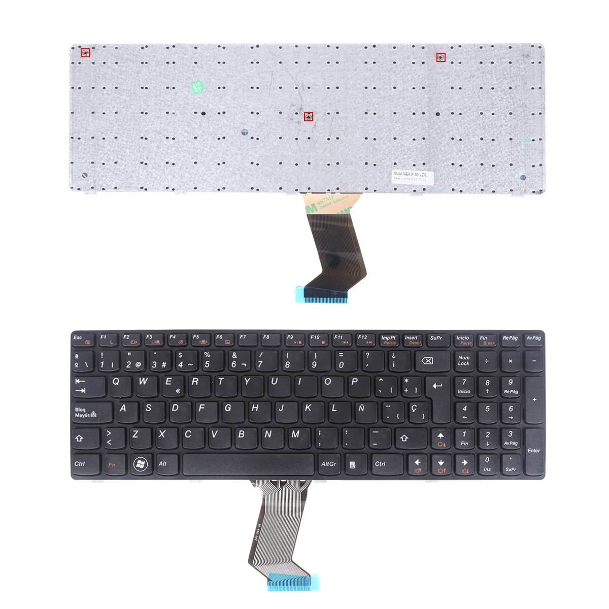 Picture of New Replacement Laptop Keyboard For LENOVO Ideapad Z560 Z560A Z565A G570 BLACK FRAME BLACK WIN8 SP Layout